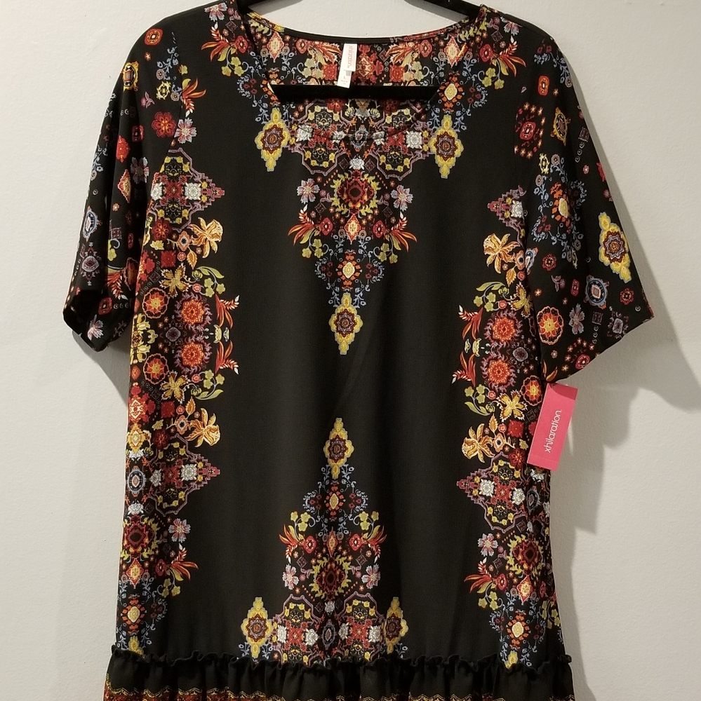 Black w/floral designs Xhilaration Dress - Large